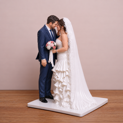Custom Wedding Statue – Personalized Bride & Groom Figurine from Photo