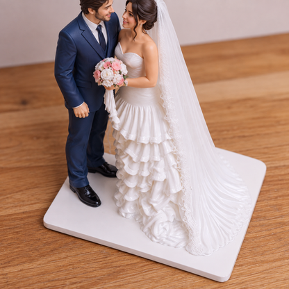 Custom Wedding Statue – Personalized Bride & Groom Figurine from Photo