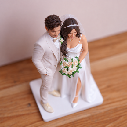 Custom Wedding Statue – Personalized Bride & Groom Figurine from Photo