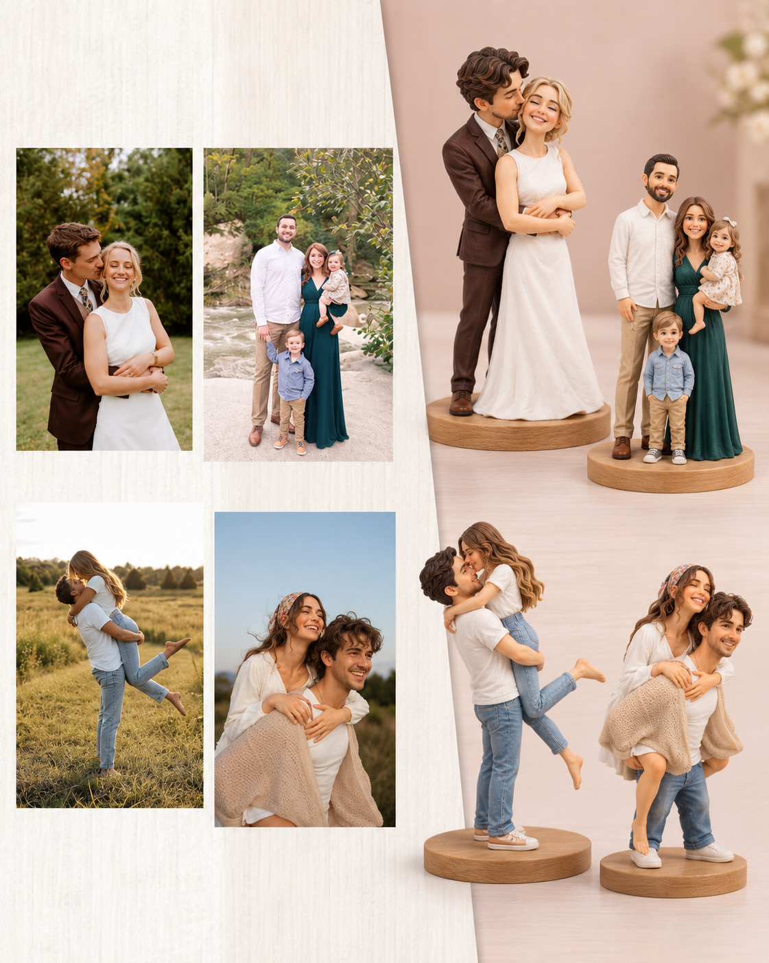 Custom Wedding Statue – Personalized Bride & Groom Figurine from Photo