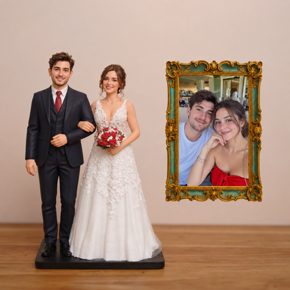 Custom Wedding Statue – Personalized Bride & Groom Figurine from Photo