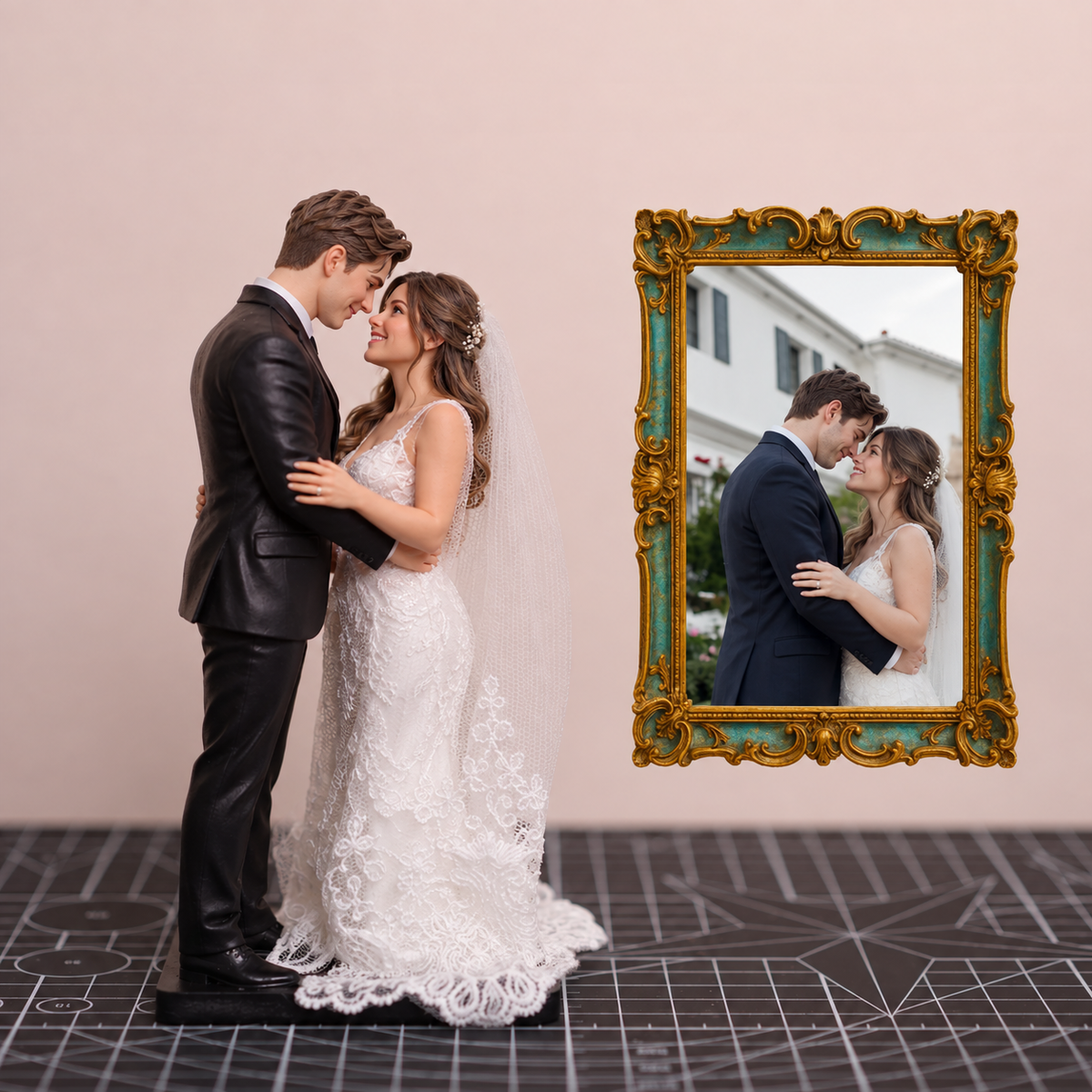 Custom Wedding Statue – Personalized Bride & Groom Figurine from Photo