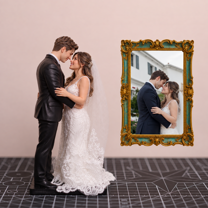 Custom Wedding Statue – Personalized Bride & Groom Figurine from Photo