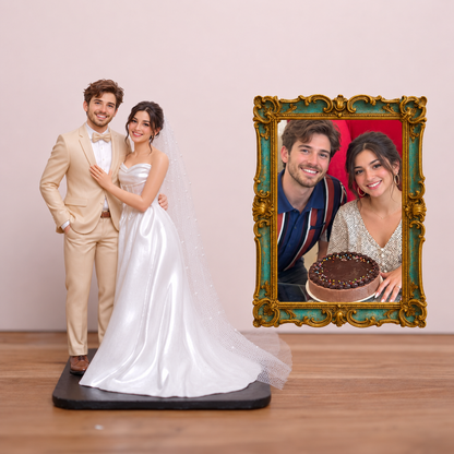 Custom Wedding Statue – Personalized Bride & Groom Figurine from Photo