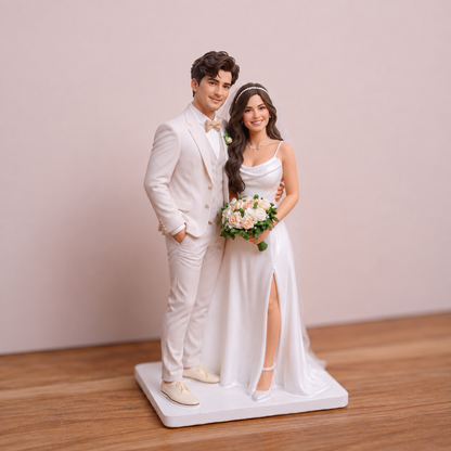 Custom Wedding Statue – Personalized Bride & Groom Figurine from Photo