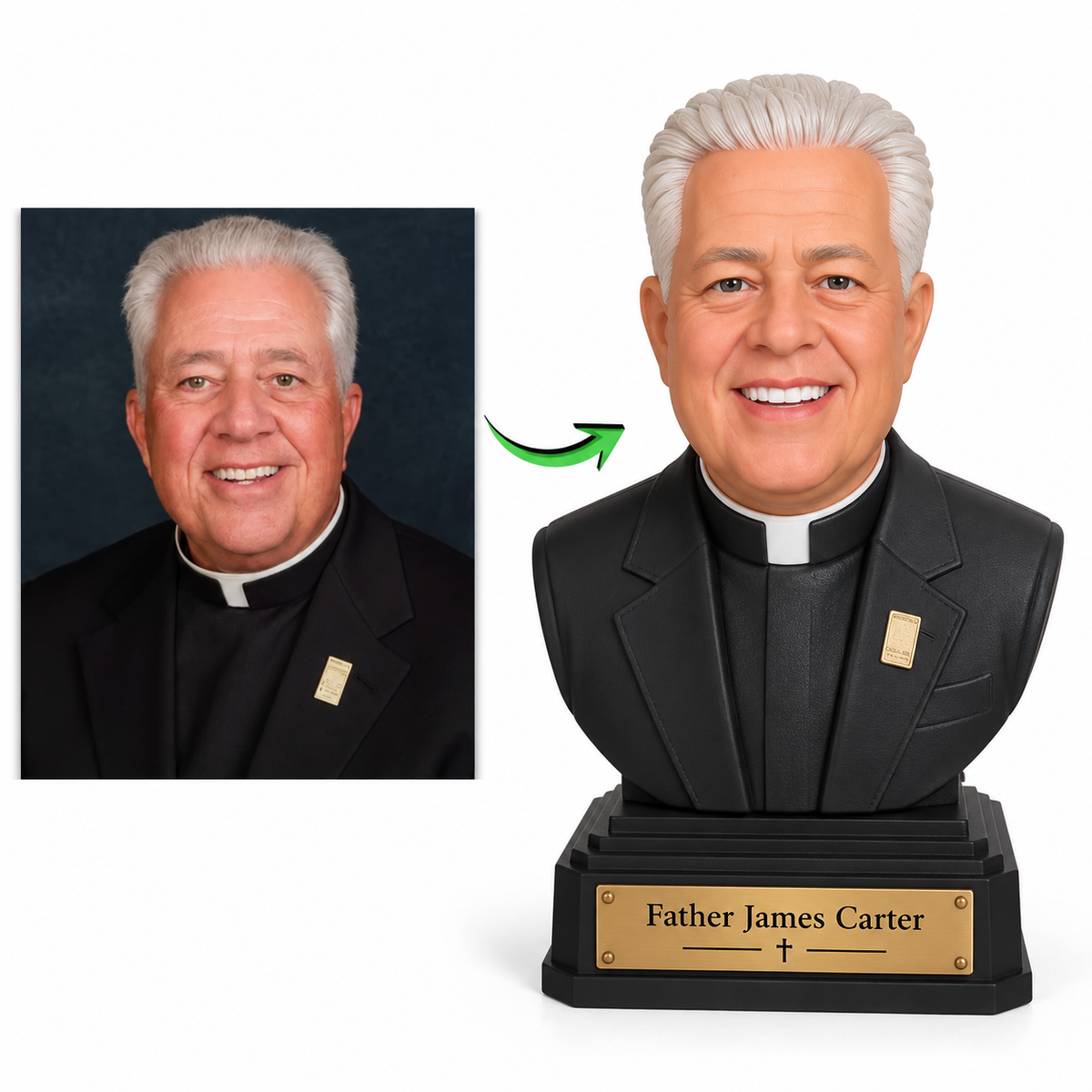 Custom Half Body Statue – Personalized 3D Portrait Bust from Photo