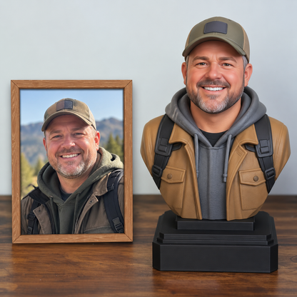Custom Half Body Statue – Personalized 3D Portrait Bust from Photo
