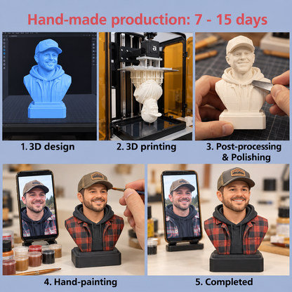 Custom Half Body Statue – Personalized 3D Portrait Bust from Photo