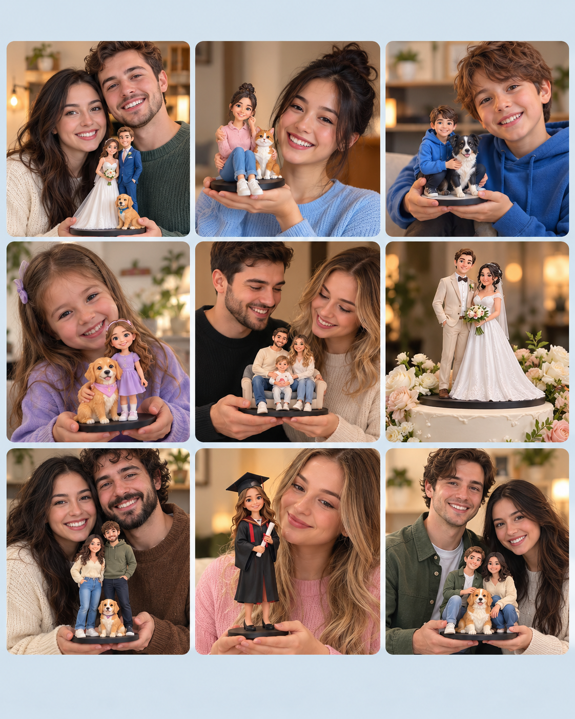 Custom Family Statue – Personalized 3D Family Figurines from Photo