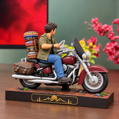 Custom Bike Statue – Personalized 3D Rider & Motorbike Miniature from Photo