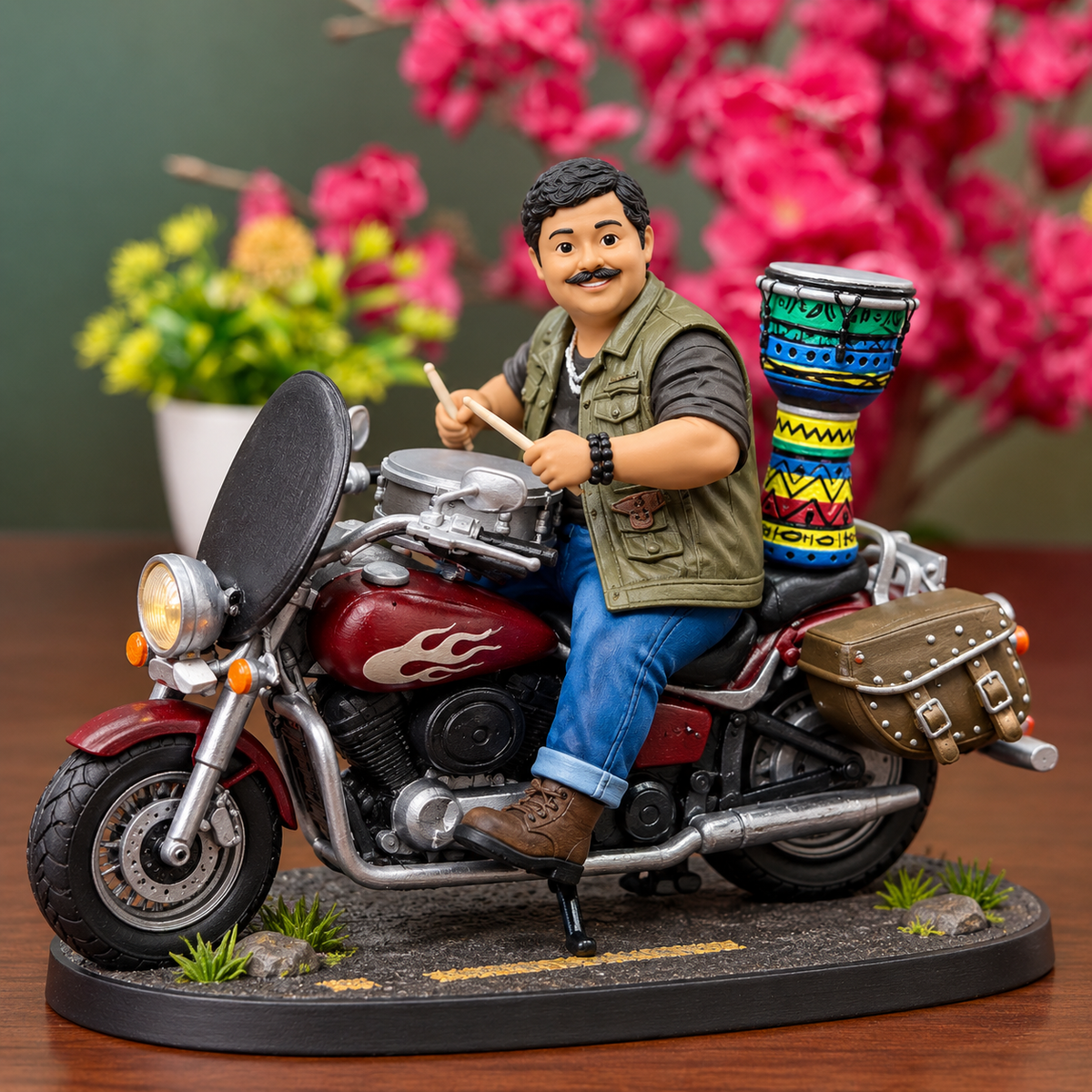Custom Bike Statue – Personalized 3D Rider & Motorbike Miniature from Photo